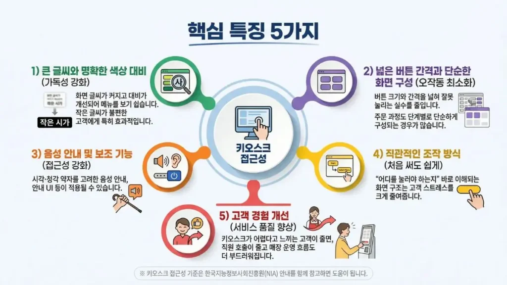 배리어프리 키오스크 핵심 기능 5가지 가독성 버튼 음성안내