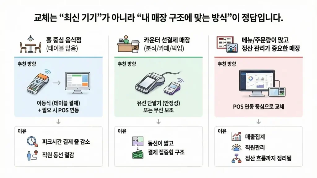 카드 결제 교체 방향