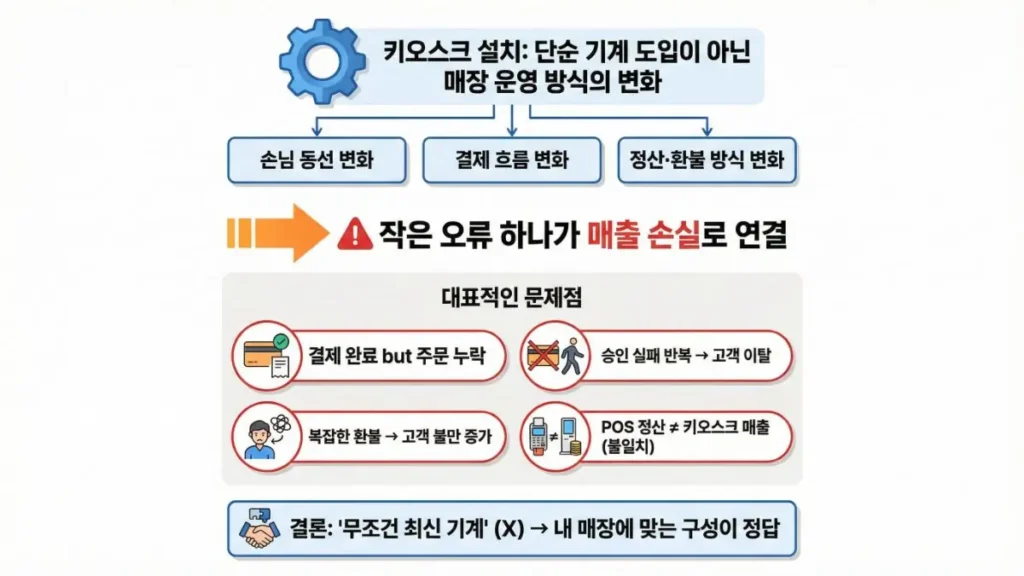 키오스크 설치 전에 체크