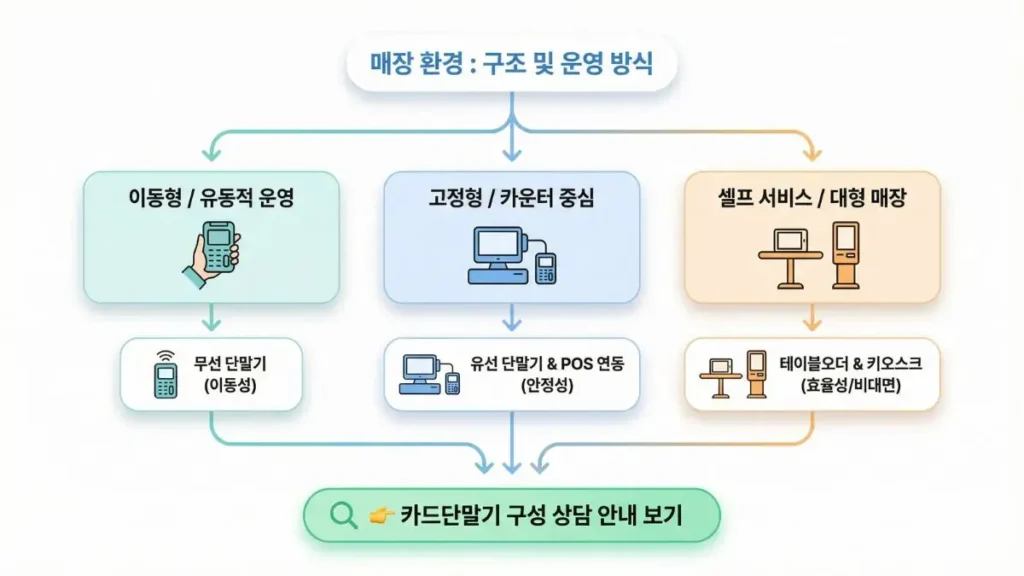 매장 환경별 카드단말기 구성 상담 안내