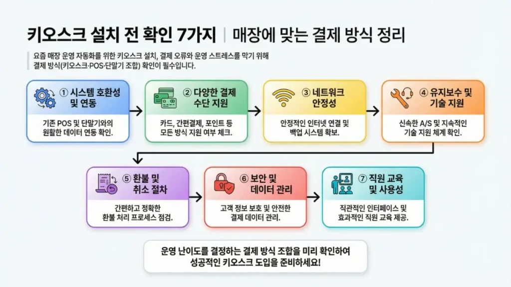 키오스크 설치 구조 7가지 정리 (정산 손해 예방 가이드)