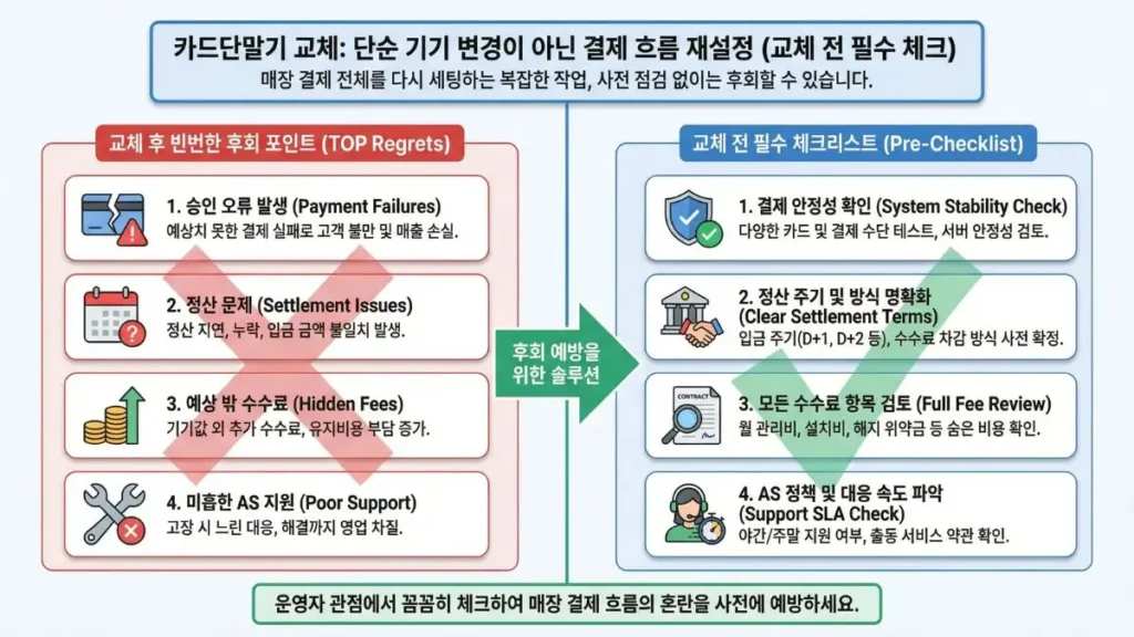 카드단말기 교체 전 체크리스트(매장 결제 환경)