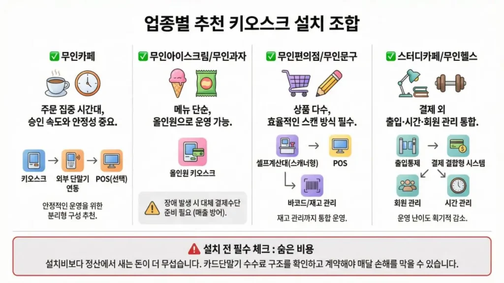 키오스크 설치 비용 조합