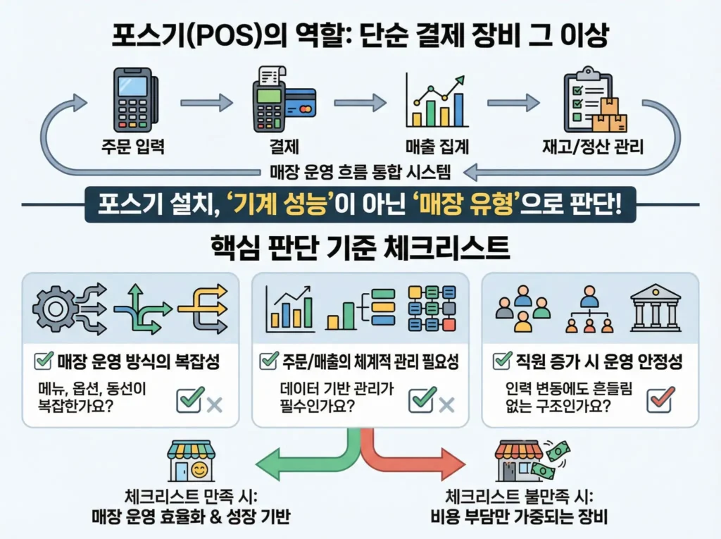 포스기(POS) 시스템 운영 흐름(주문 결제 매출 정산)