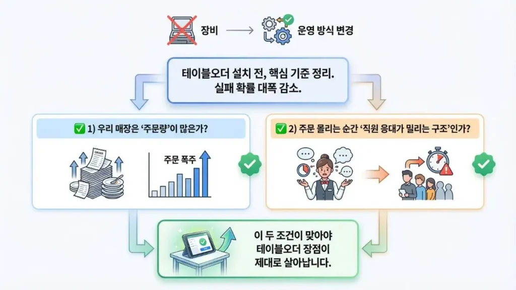 테이블오더 설치 전 핵심 기준(주문량 피크타임)