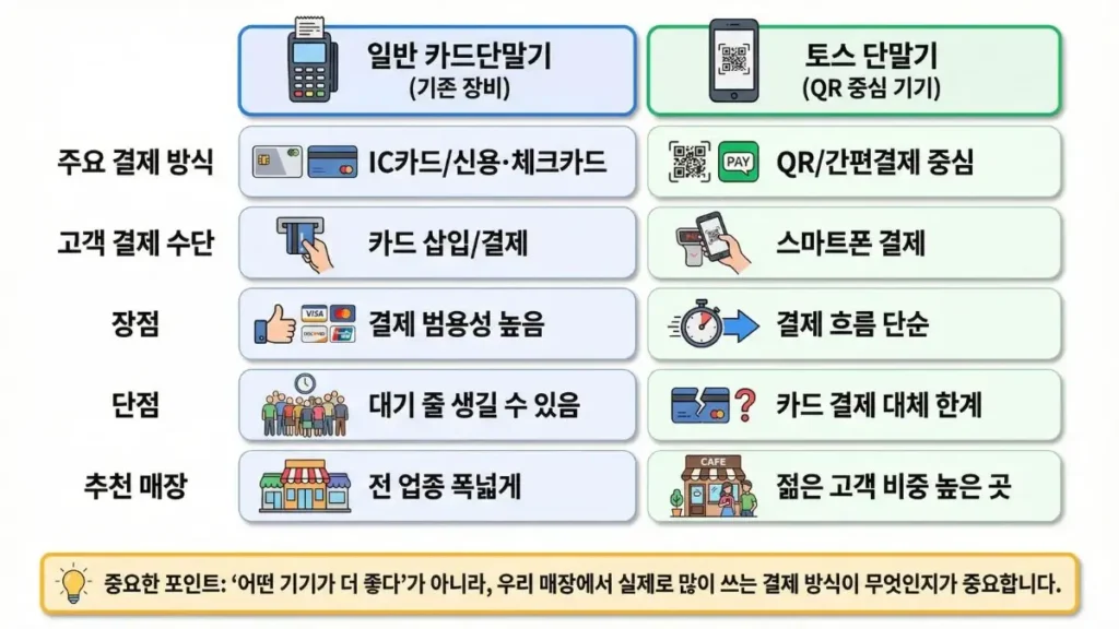 토스 단말기와 일반 카드단말기 차이 비교