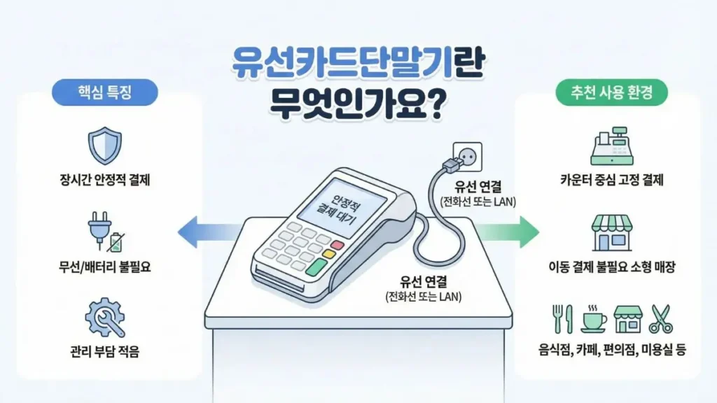 유선카드단말기 전화선 또는 LAN 인터넷 연결 방식