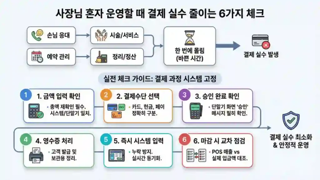혼자 매장 운영 시 자주 발생하는 결제 실수 상황