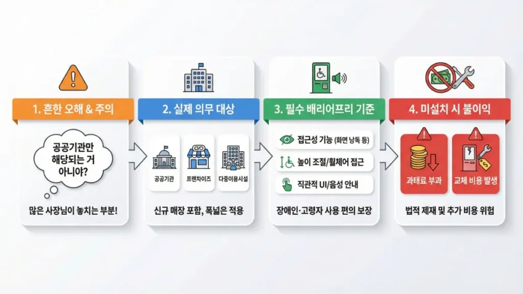배리어프리 키오스크 의무 개념과 적용 기준 설명