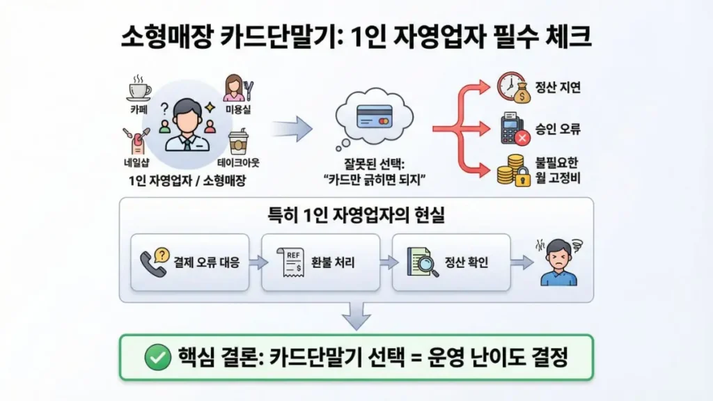 소형매장 카드단말기 추천 기준과 1인 자영업자 결제 환경